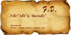 Fülöp Dezső névjegykártya
