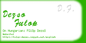 dezso fulop business card