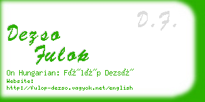 dezso fulop business card